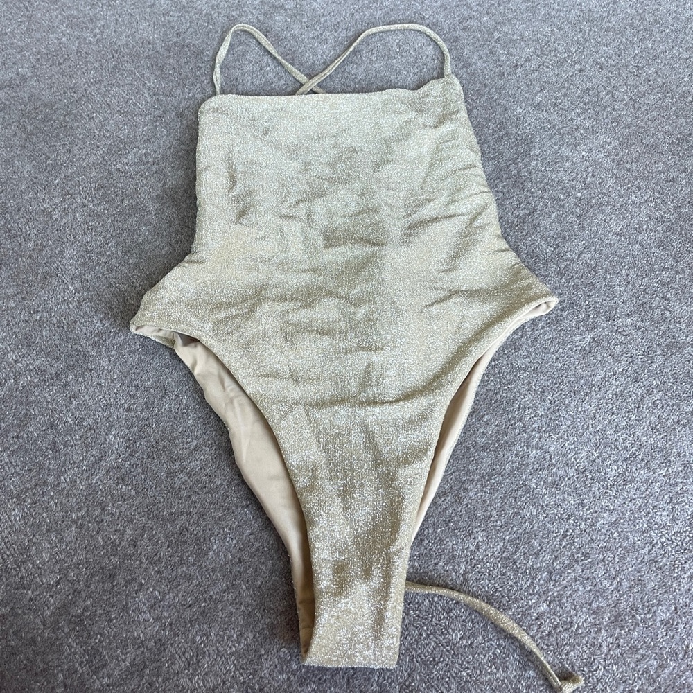 Gold Sparkle One Piece Swimsuit